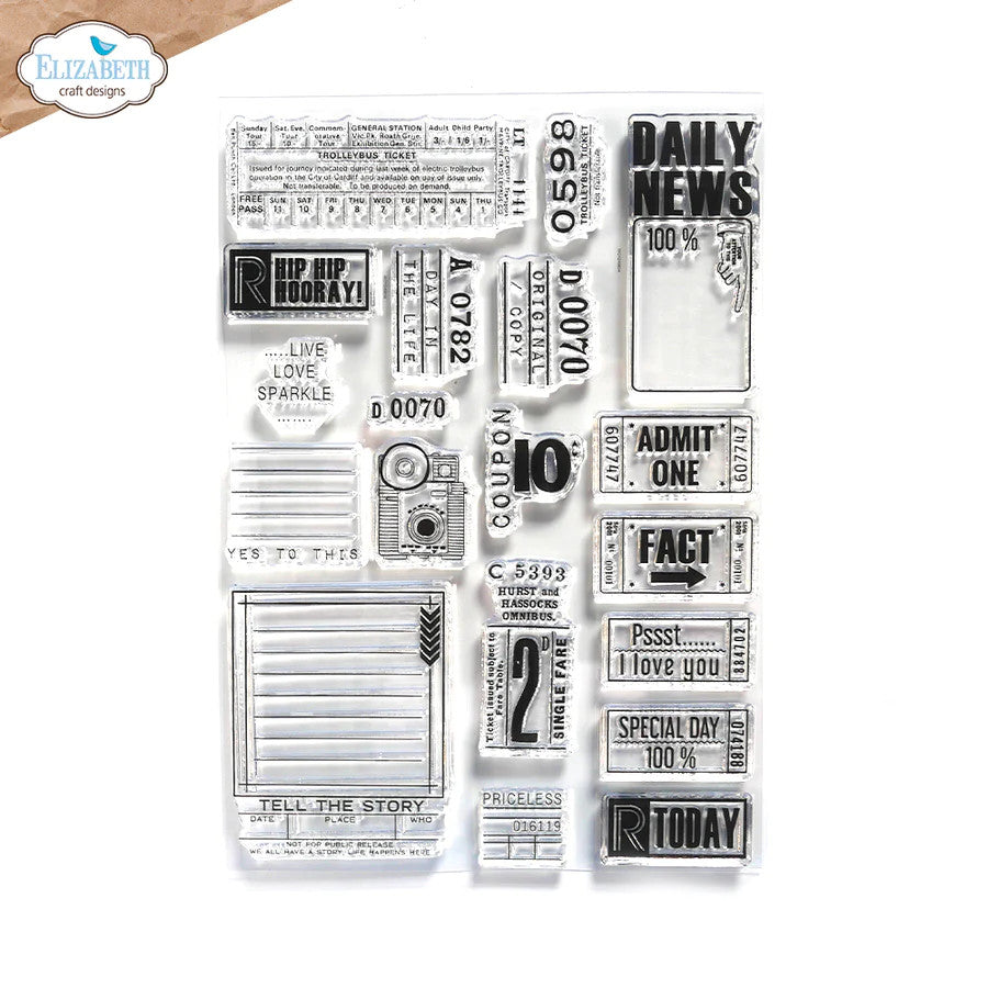 Elizabeth Craft Designs Tickets-stempelset CS314